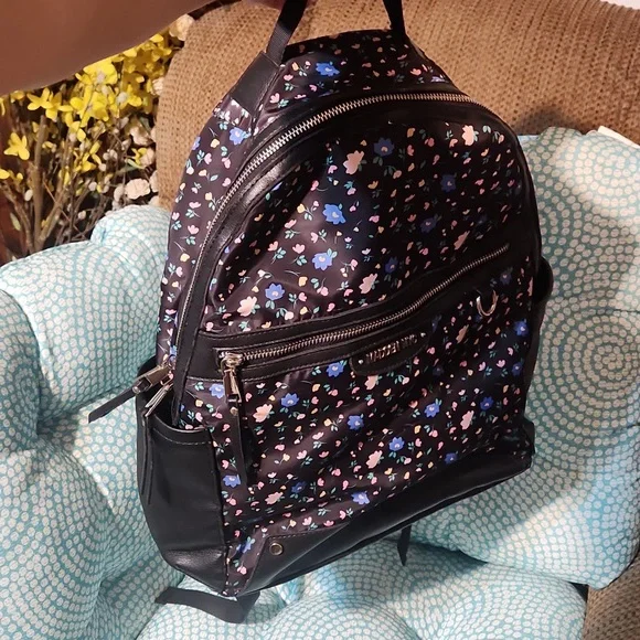Floral Black Backpack By Brand Madden NYC - Picture 7 of 11